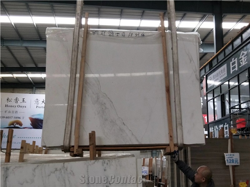 New Volakas /Jazz White Marble Reception Desk