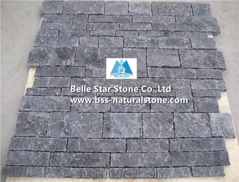 Black Limestone Field Loose Ledge Stone Veneer