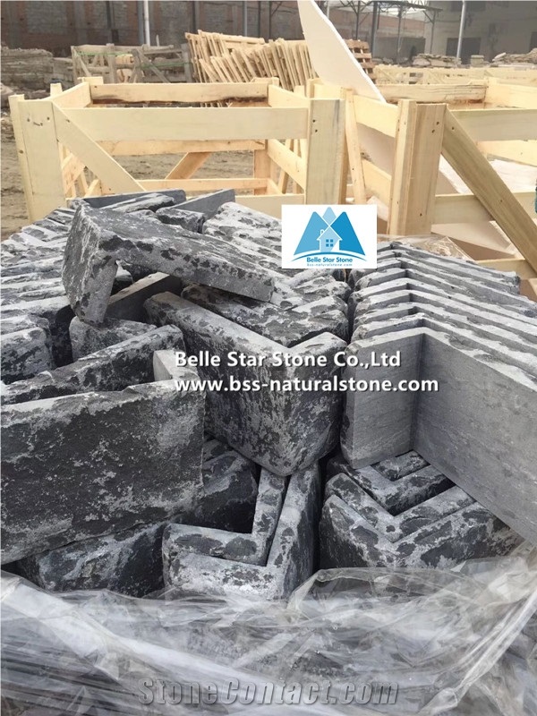 Black Limestone Field Loose Ledge Stone Veneer