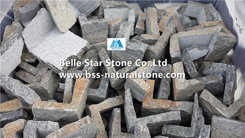 Charcoal Grey Quartzite Ashlar Thin Stone Veneer