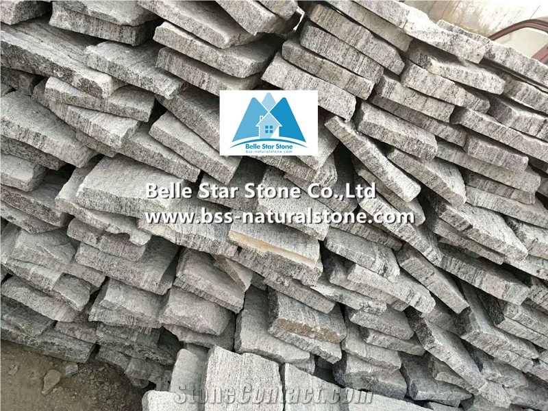 Misty Grey Granite Split River Field Stone Veneer