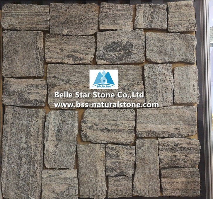 Misty Grey Granite Split River Field Stone Veneer