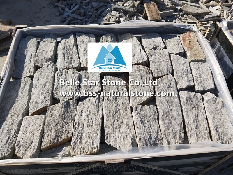 Rustic Grey Quartzite Ashlar Thin Stone Veneer