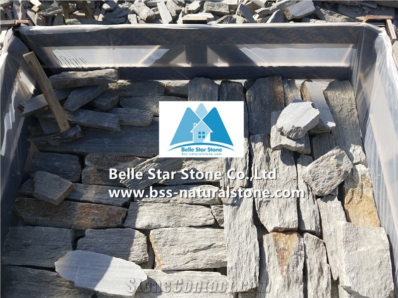 Rustic Grey Quartzite Ashlar Thin Stone Veneer