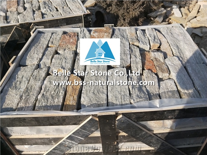 Rustic Grey Quartzite Ashlar Thin Stone Veneer