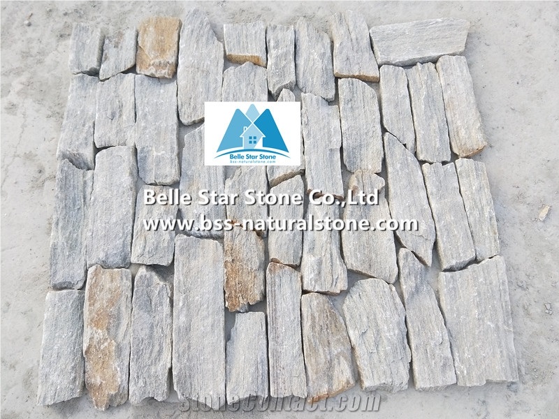 Rustic Grey Quartzite Thin Stone Veneer for Wall