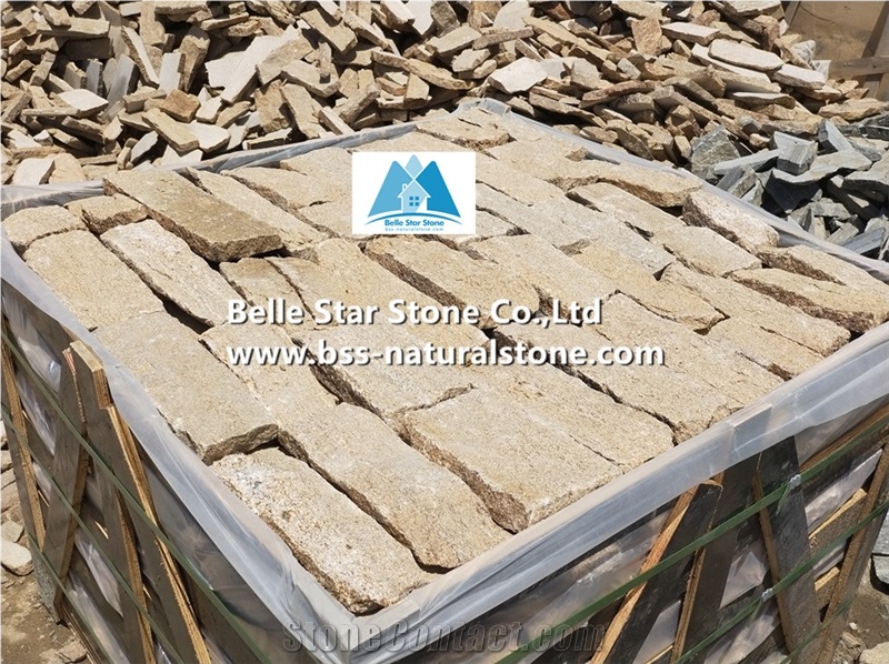 Sesame Yellow Granite Ashlar Thin Stone Veneer