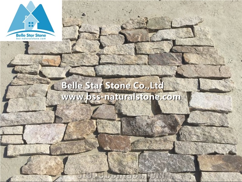 Sesame Yellow Granite Field Stone Wall Cladding