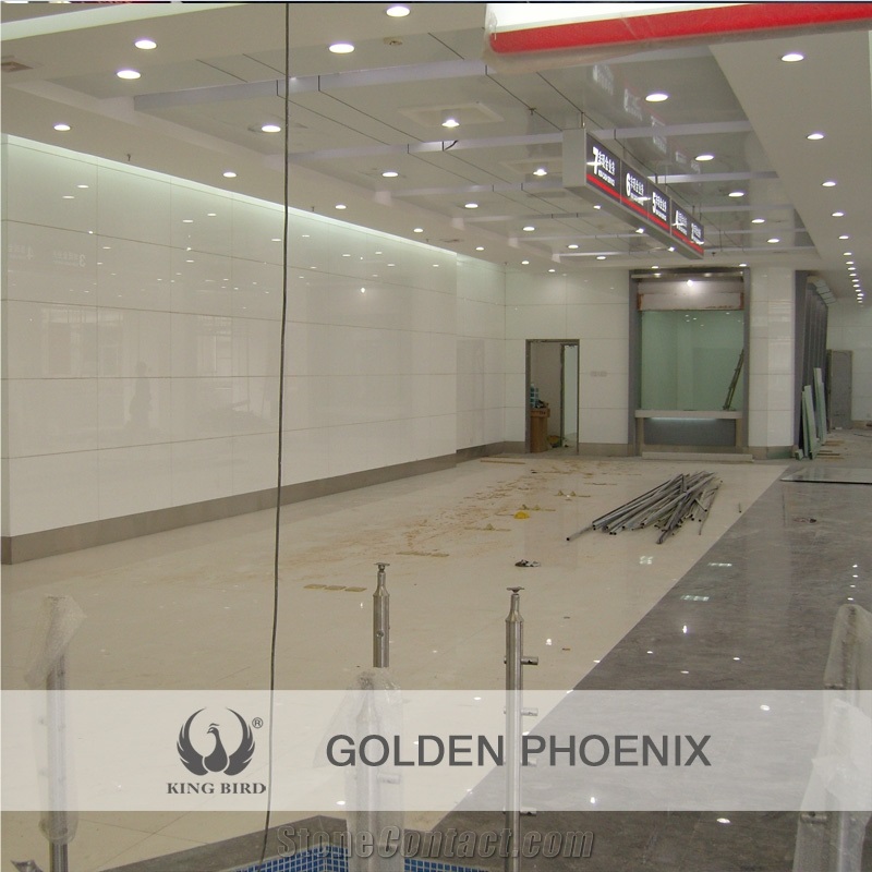 Polished Interior Veneer White Crystallized Panels