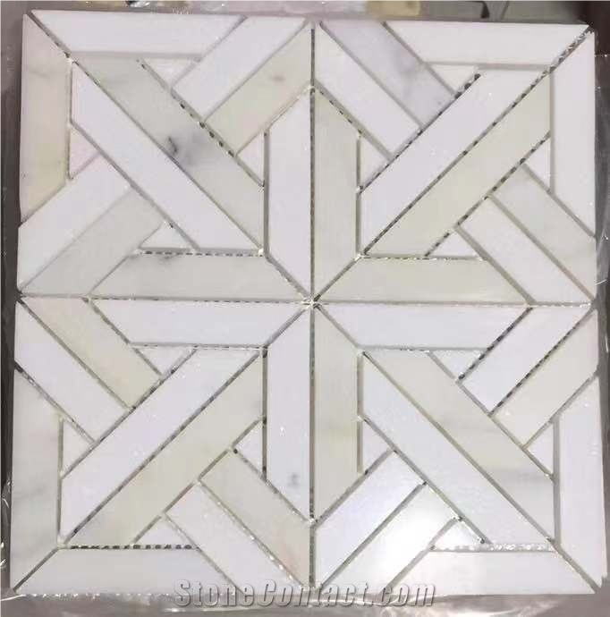 Crystal White+China Carrara Marble Mosaic