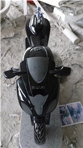 Shanxi Black Granite Motorbicycle Carving