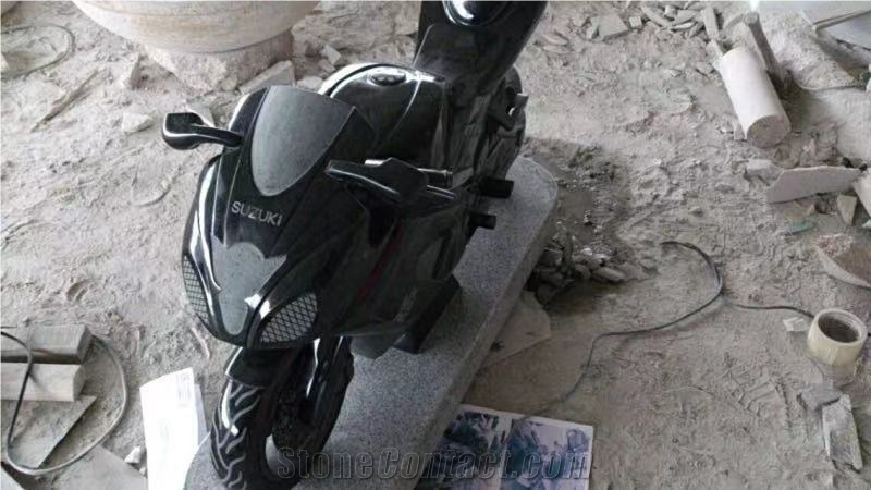 Shanxi Black Granite Motorbicycle Carving