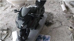 Shanxi Black Granite Motorbicycle Carving