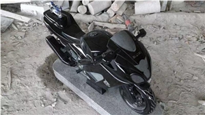 Shanxi Black Granite Motorbicycle Carving