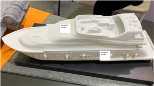 Syc01 Pure White Marble Boat Carving Syc01 Pure White Marble Boat Carving