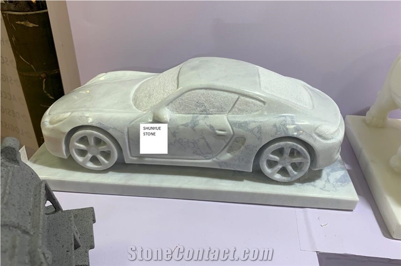 Syc07 Pure White Marble Car Carving