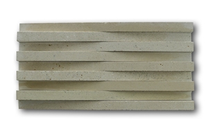 Classic White Limestone Linear Cut Wall Cladding Panels