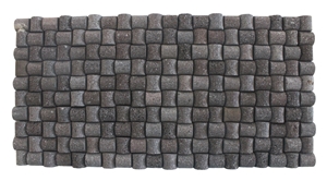Indonesia Black Lavastone Curve Pattern Cladding