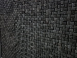 Indonesia Black Lavastone Curve Pattern Cladding