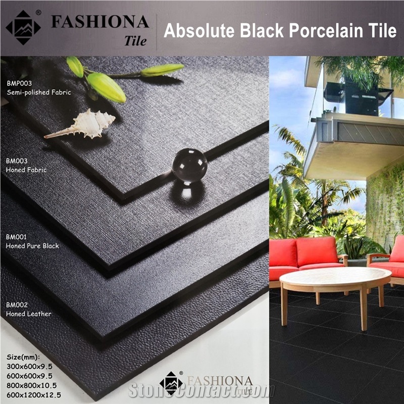 Aboslute Black Porcelain Tiles