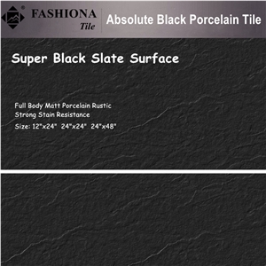 Absolute Black Slate Porcelain Tile Absolute Black Slate Porcelain Tile