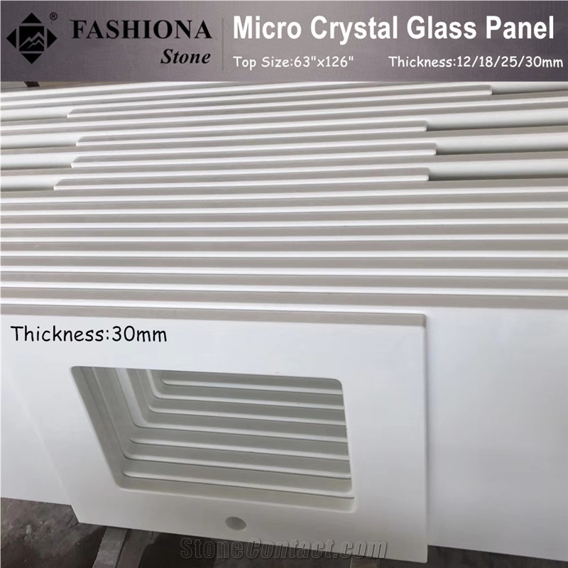 White Artificial Marble,Micro Crystal Glass Stone