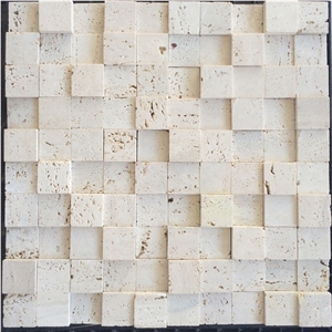 Light Travertine 3d Design Tumble Marble Mosaic