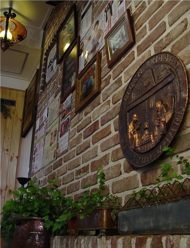 Gray Red Reclaimed Bricks Veneer , Decoration