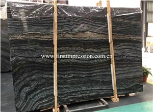 Black Marble Slabs for Cladding/Silver Wave Stone Black Marble Slabs for Cladding/Silver Wave Stone