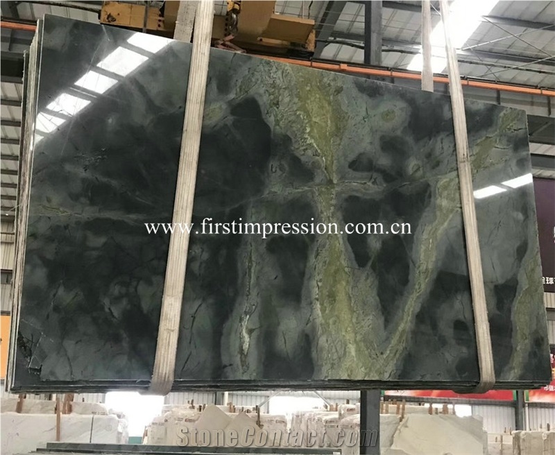 Hot Sale Peakcock Verde Green Marble Slabs&Tiles
