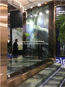 Hot Sale Peakcock Verde Green Marble Slabs&Tiles