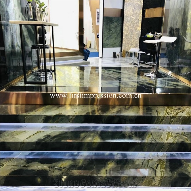 Hot Sale Peakcock Verde Green Marble Slabs&Tiles