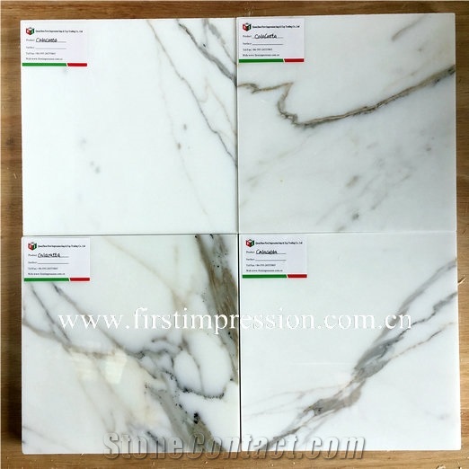 Luxury White Calacatta Gold Marble Stairs&Steps