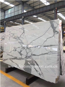 Luxury White Calacatta Gold Marble Stairs&Steps