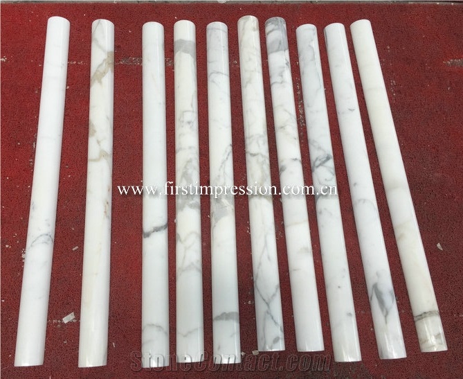 Made in China Calacatta White Marble Stone Column