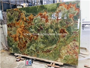 New Polished Ancient Green Onyx Slabs for Cladding