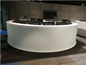 High Transparent White Acrylic Reception Desk