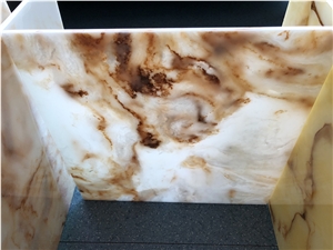 Translucent Interior Decorated Alabaster Sheet