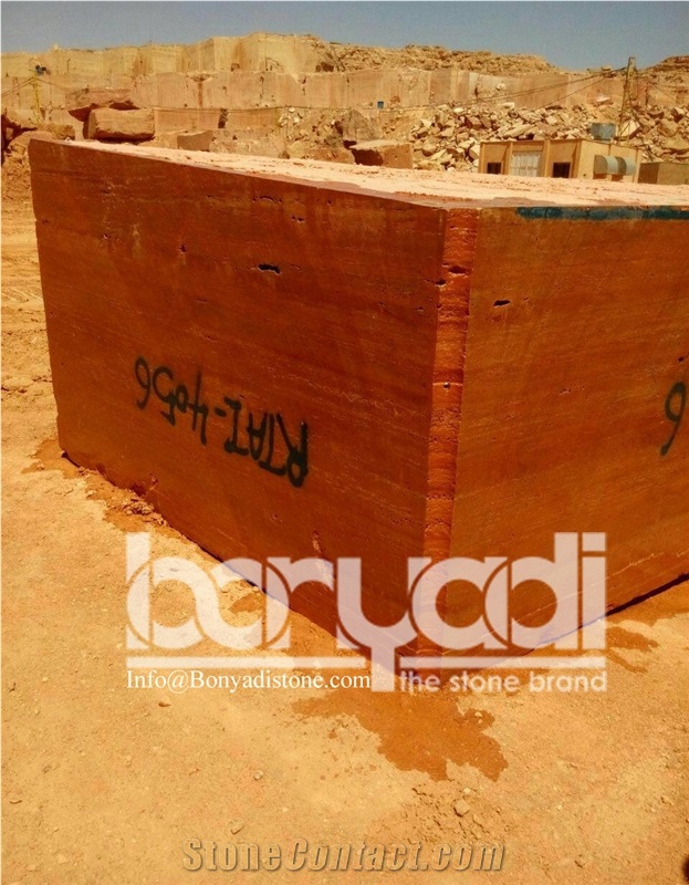 Iran Red Travertine Block