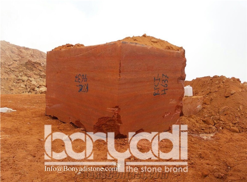 Iran Red Travertine Block