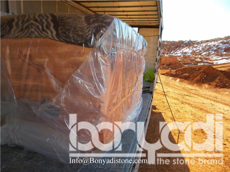 Iran Red Travertine Block