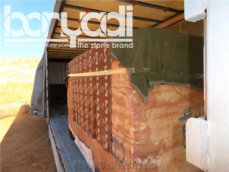 Iran Red Travertine Block