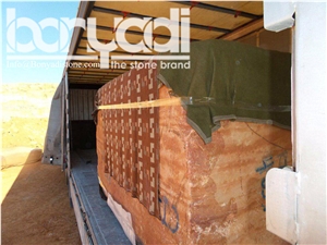 Iran Red Travertine Block