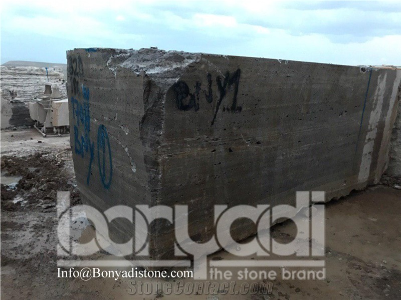 Titanium Travertine Block/Silver Travertine Block
