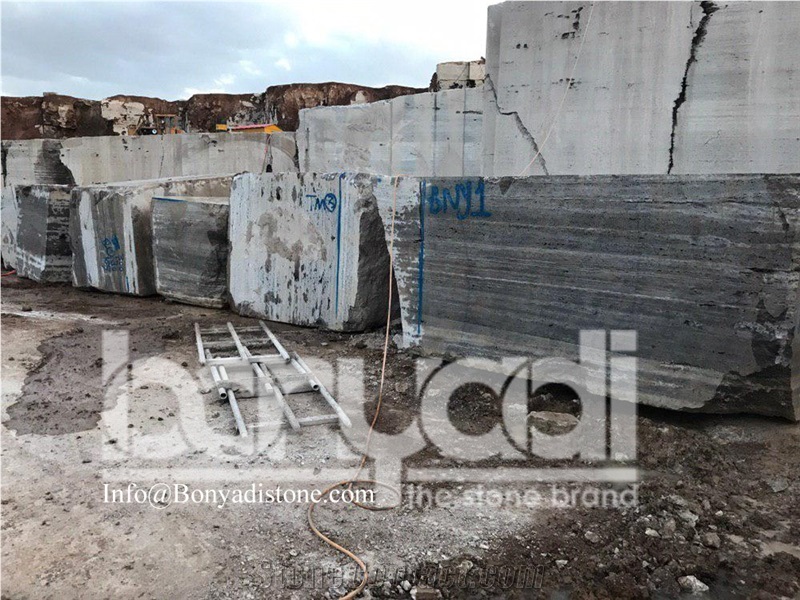 Titanium Travertine Block/Silver Travertine Block