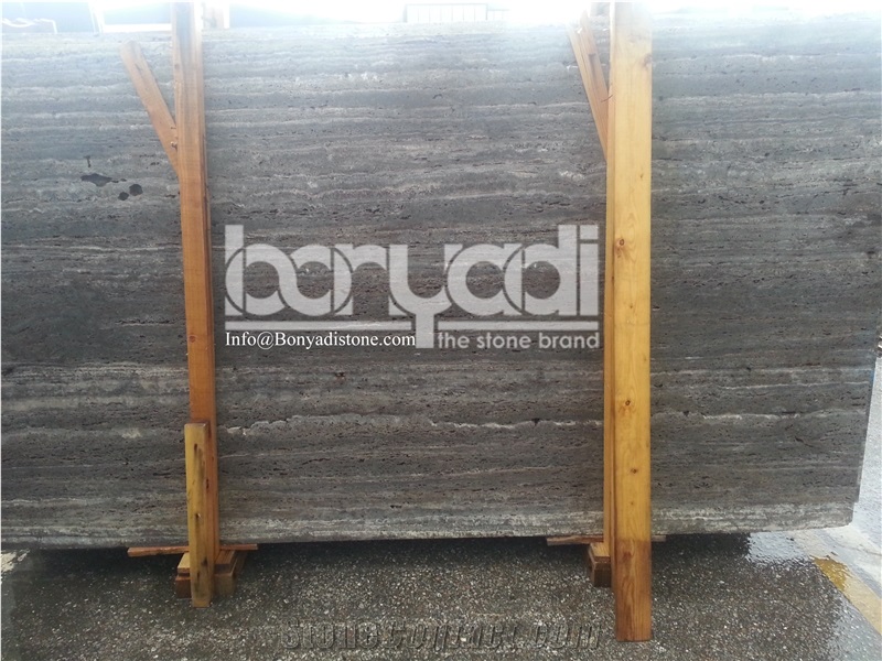 Titanium Travertine Block/Silver Travertine Block