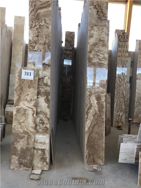 Wallnut Veincut & Crosscut Travertine