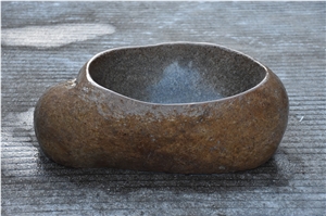 Yellow Cobble River Irregular Shape Basin