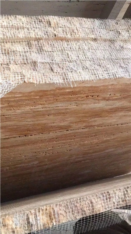 Filled and Honed Golden Yellow Travertine Tiles