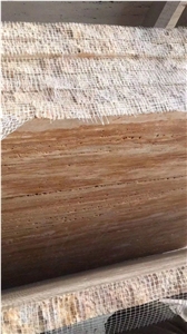 Filled and Honed Golden Yellow Travertine Tiles